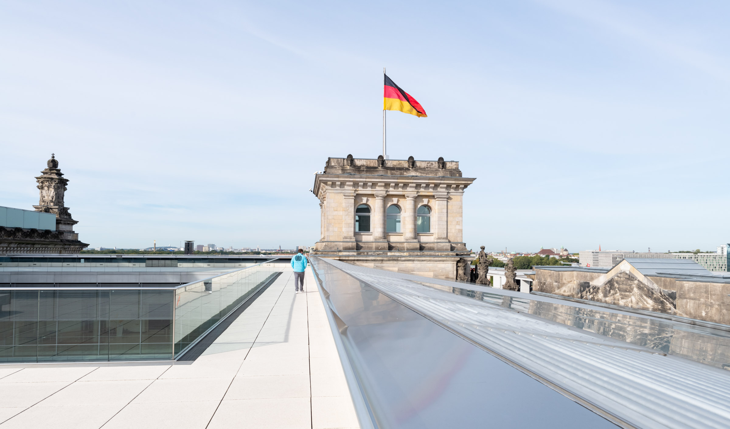 Dachterrasse und Turm des Reichstagsgebäudes