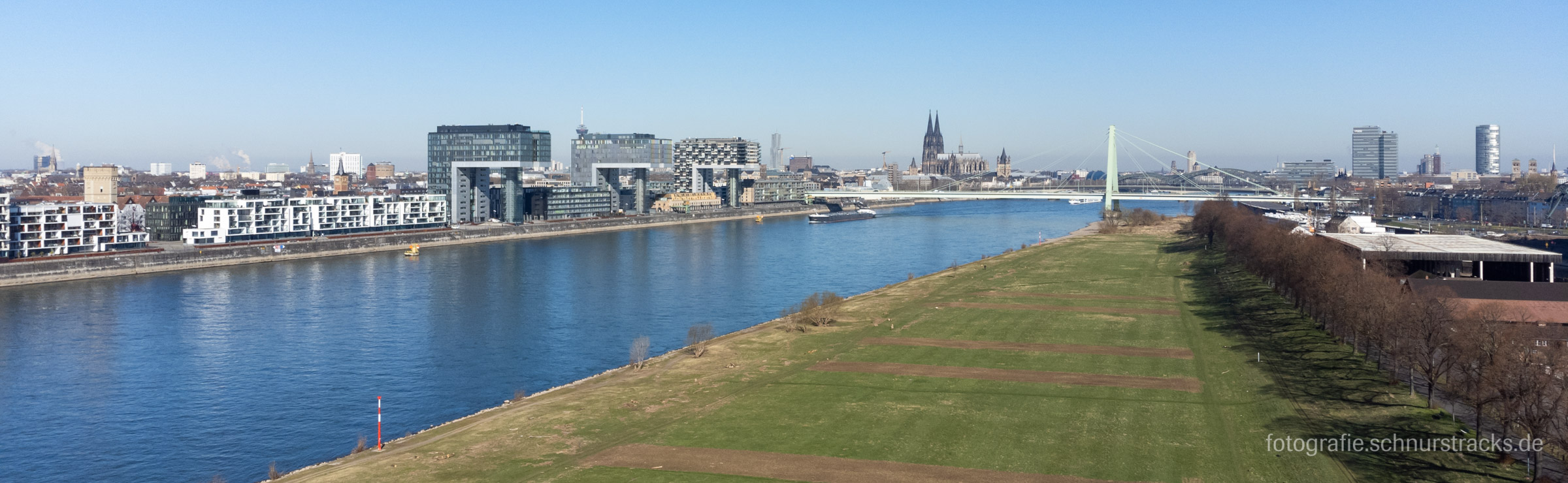 Luftbild Köln über den Poller Wiesen #220318-0008